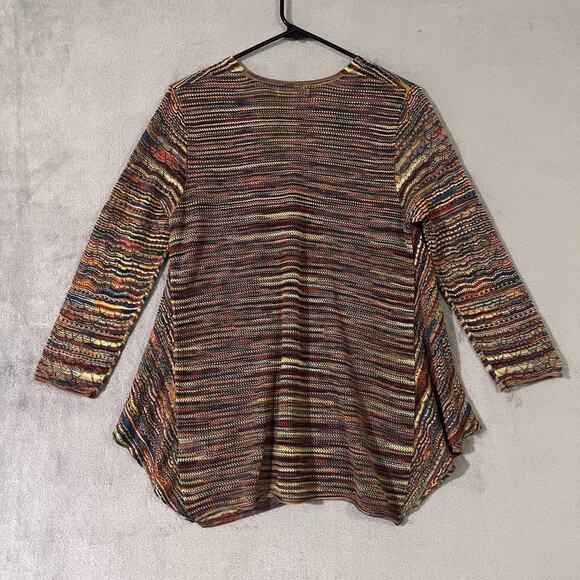 JOHN PAUL RICHARD Knit Tunic Top Autumn Colors Womens Sz L V-neck Long Sleeve - Picture 9 of 10